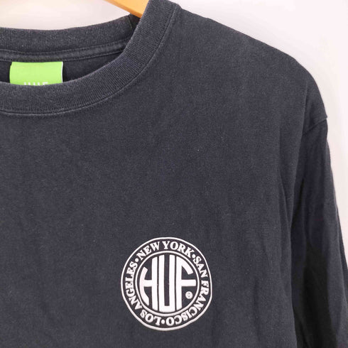 ハフ HUF サークルロゴ 両面プリント クルーネック ロングスリーブ Tシャツ メンズ import:M